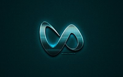 DJ Snake paillettes logo, stars de la musique, cr&#233;atif, bleu m&#233;tal, fond, DJ Serpent logo, les marques, les superstars, DJ Snake