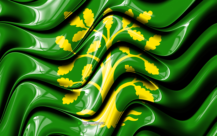 Vest-Agder drapeau, 4k, les Comt&#233;s de la Norv&#232;ge, de la circonscription administrative, le Drapeau de Vest-Agder, art 3D, Vest-Agder, norv&#233;gien comt&#233;s, Vest-Agder 3D drapeau de la Norv&#232;ge, de l&#39;Europe