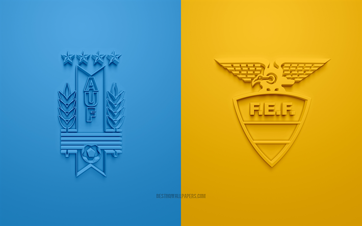Uruguay vs Ecuador, arte 3d, 2019 Copa Am&#233;rica, partido de f&#250;tbol, logotipo, material publicitario, Copa Am&#233;rica 2019 Brasil, la CONMEBOL, logos en 3d, Uruguay, Ecuador, el equipo nacional de f&#250;tbol, Am&#233;rica del Sur