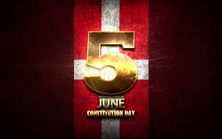 Il Giorno della costituzione, il 5 giugno, il golden segni, nazionale danese vacanze, Danimarca Festivi, Danimarca, Europa, Giorno della Costituzione della Danimarca