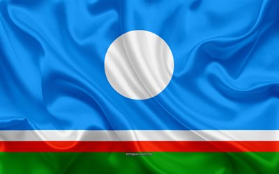 Bandeira de Sakha, 4k, seda bandeira, Federal disciplinas da R&#250;ssia, Sakha bandeira, R&#250;ssia, textura de seda, Rep&#250;blica Sakha, Federa&#231;&#227;o Russa