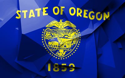 4k, Flag of Oregon, geometric art, american states, Oregon flag, creative, Oregon, administrative districts, Oregon 3D flag, United States of America, North America, USA