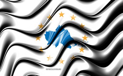 Thessalien flagga, 4k, Regioner i Grekland, administrativa distrikt, Flagga av Thessalien, 3D-konst, Thessalien, grekiska regioner, Thessalien 3D-flagga, Grekland, Europa