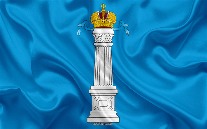 旗のUlyanovsk州, 4k, 絹の旗を, 連邦科目ロシア, Ulyanovsk州フラグ, ロシア, シルクの質感, Ulyanovsk州, ロシア連邦