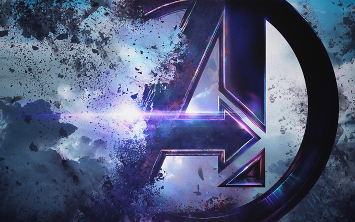 4k, Avengers Slutspel logotyp, 2019 film, Avengers 4, affisch, fan art, kreativa, Avengers Slutspel