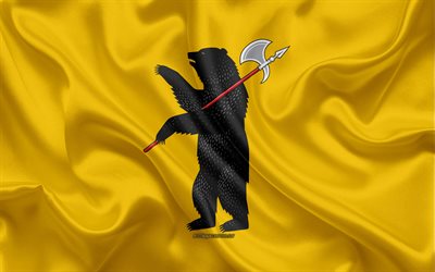 Bandiera di Yaroslavl Oblast, 4k, seta, bandiera, soggetti Federali della Russia, Yaroslavl Oblast &#39;di bandiera, Russia, texture, Yaroslavl Oblast&#39;, Federazione russa