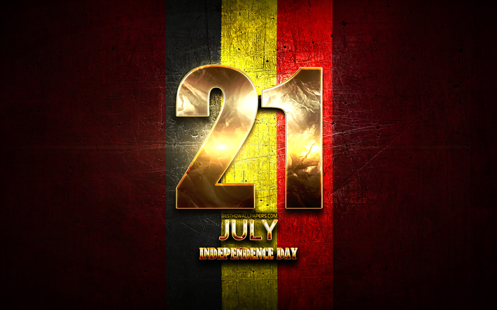 Independence Day, 21 juli, gyllene tecken, Belgiska nationella helgdagar, Belgien Helgdagar, Belgien, Europa, Sj&#228;lvst&#228;ndighetsdagen i Belgien
