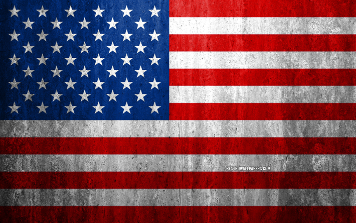 Descargar fondos de pantalla Bandera de los EEUU, 4k, piedra de fondo,  bandera Estadounidense, grunge bandera, América del Norte, la bandera de estados  UNIDOS, el grunge de arte, los símbolos nacionales, los