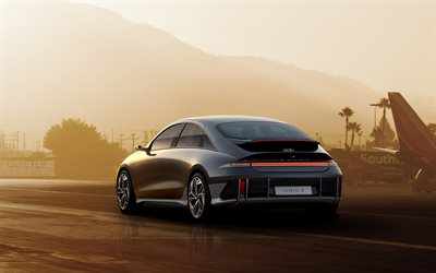 2023, Hyundai Ioniq 6, rear view, exterior, electric cars, new black Ioniq 6, Korean cars, Hyundai