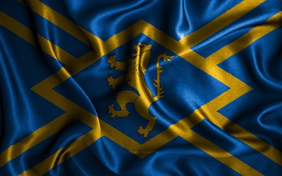 East Lothian flag, 4k, silk wavy flags, scottish counties, Flag of East Lothian, Day of East Lothian, fabric flags, 3D art, East Lothian, Europe, Counties of Scotland, East Lothian 3D flag, Scotland
