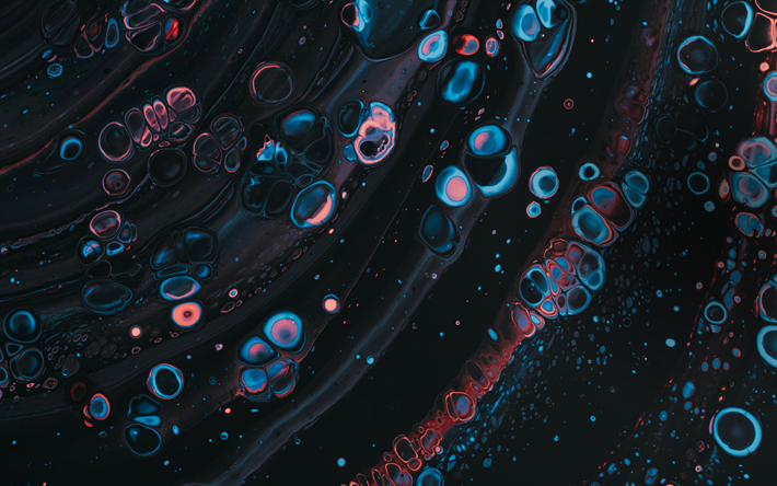 Download wallpapers dark 3D waves, 4k, bubbles patterns, liquid art,  creative, abstract backgrounds, liquid textures, background with waves, 3D  waves, liquid patterns for desktop free. Pictures for desktop free