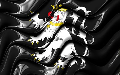 gentin lippu, 4k, belgian kaupungit, gentin p&#228;iv&#228;, 3d-taide, gent, gentin 3d lippu, gentin aaltoileva lippu, belgia, eurooppa