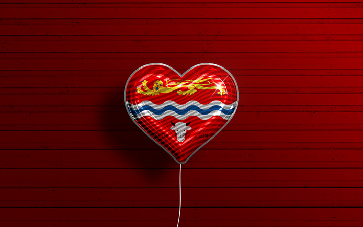 I Love Herefordshire, 4k, realistic balloons, red wooden background, Day of Herefordshire, english counties, flag of Herefordshire, England, balloon with flag, Counties of England, Herefordshire flag, Herefordshire
