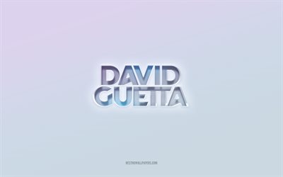 david guetta -logo, leikattu 3d-teksti, valkoinen tausta, david guetta 3d -logo, david guetta -tunnus, david guetta, kohokuvioitu logo, david guetta 3d -tunnus