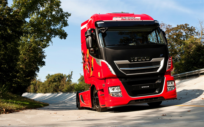 Iveco Stralis 570XP, camions, chemin de c&#226;bles, de la Scuderia Ferrari, &#233;motionnel camion
