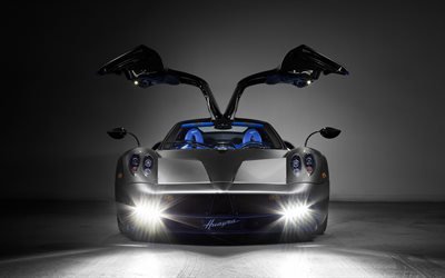 4k, Pagani Huayra, 2017 cars, supercars, headlights, Pagani