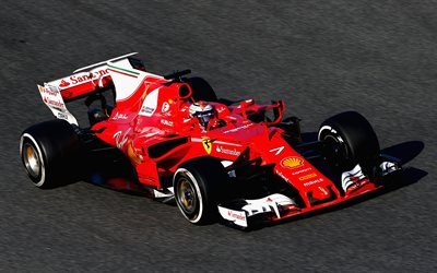 Formula 1, 2017, Scuderia Ferrari SF70H, racing car, Ferrari