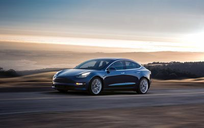 Tesla Model 3, 2017, Carros novos, carros el&#233;tricos, Os carros americanos, Tesla