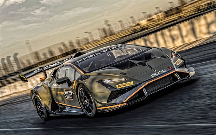 2022, Lamborghini Huracan Super Trofeo EVO2, 4k, ext&#233;rieur, supercar de course, tuning Huracan, voitures de sport italiennes, Lamborghini