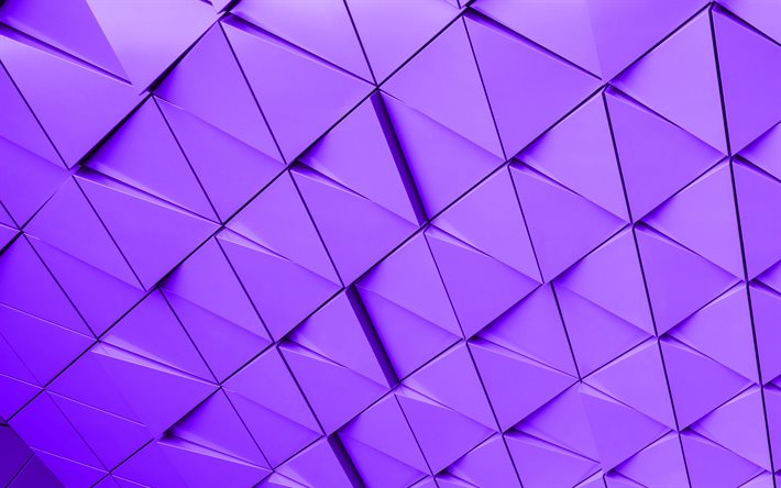 濃い紫色の3D三角形の背景, 4k, 3d濃い紫色の背景, 幾何学的な背景, 濃い紫色の三角形の背景, ダークパープルのクリエイティブな背景