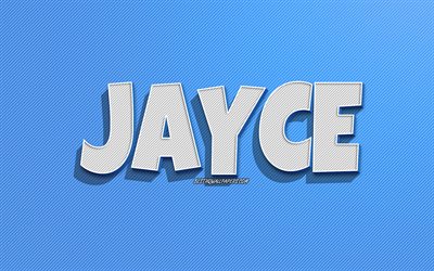 Jayce, fundo de linhas azuis, pap&#233;is de parede com nomes, nome Jayce, nomes masculinos, cart&#227;o de felicita&#231;&#245;es Jayce, arte de linha, imagem com o nome Jayce