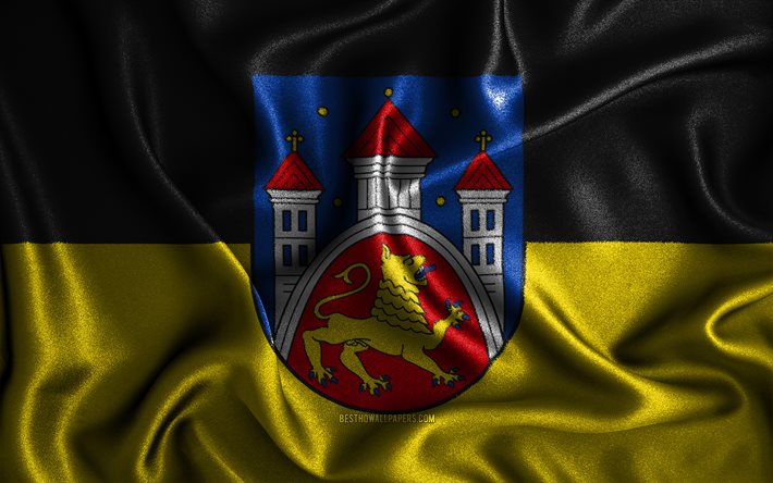 G&#246;ttingen flagga, 4k, v&#229;giga silkesflaggor, tyska st&#228;der, tygflaggor, G&#246;ttingen dag, 3D -konst, G&#246;ttingen, Europa, st&#228;der i Tyskland, G&#246;ttingen 3D flagga, Tyskland