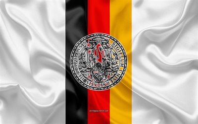 University of Wurzburg Emblem, German Flag, University of Wurzburg logo, Wurzburg, Germany, University of Wurzburg