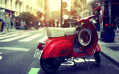 vespa, scooter, moped, street