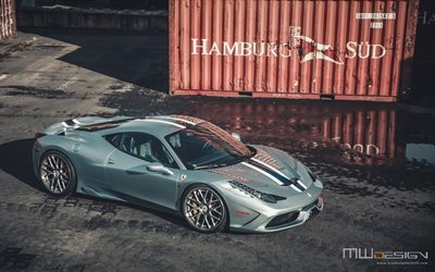 2016, mwdesign, brixton forged, tuning, sports cars, silver ferrari, containers