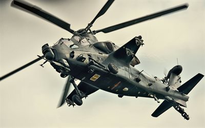 attack helicopter, caic wz-10, flight, combat aircraft