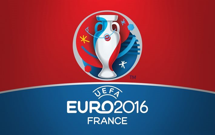 logotipo, l&#237;nea, euro 2016, francia 2016