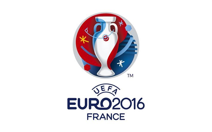 ロゴ, フランス-2016年, euro2016年, エンブレム, 白背景