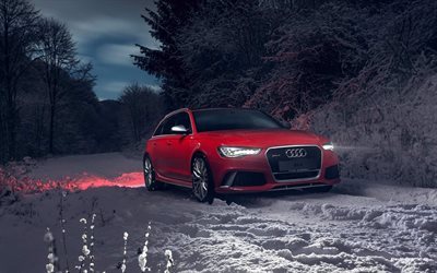 2015, winter, station wagons, red audi, snow