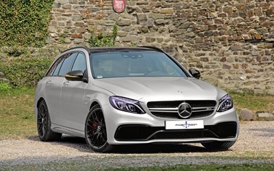 s205, amg, mercedes classe c, 2015, station wagons, posaidon, tuning, silver mercedes