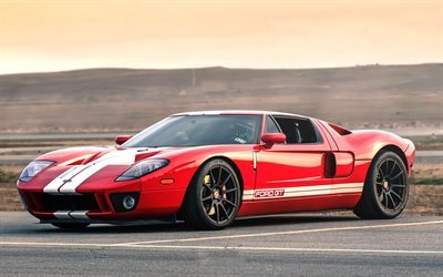 supercars, retro car, red ford, sports cars, ford gt