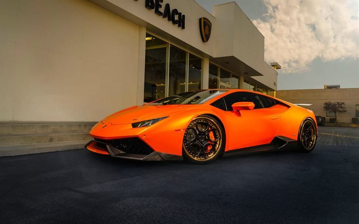 adv1, tuning, 2015, supercars, lamborghini huracan, lp610-4, orange lamborghini