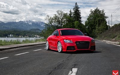 sports cars, coupe, vossen, tuning, 2015, red audi