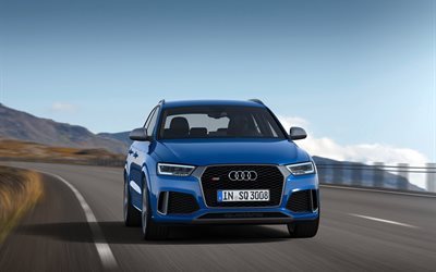 2017, road, crossovers, blue audi