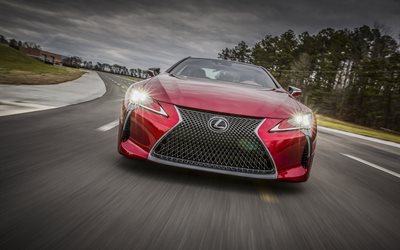speed, lights, front view, lexus, 2017, sports cars