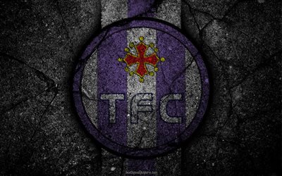 Toulouse, logo, art, Liga 1, soccer, football club, Ligue 1, grunge, Toulouse FC