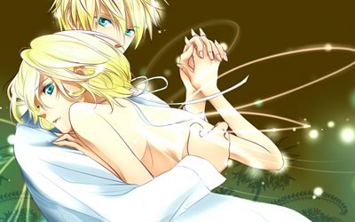 4k, Kagamine Len, dance, Kagamine Rin, manga, Vocaloid