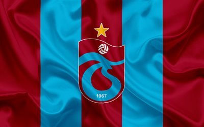 Trabzonspor, Turkish football club, emblem, Trabzonspor logo, red silk flag, Trabzon, Turkey, Turkish Football Championship