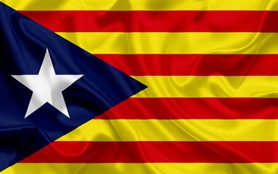 La bandera de Catalu&#241;a, Espa&#241;a, Catalu&#241;a, rojo-amarillo de la bandera, los s&#237;mbolos nacionales