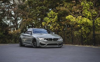 BMW M4, 2018, 黒鉛M4, F83, グレースポーツクーペ, チューニングM4, ドイツスポーツカー, BMW