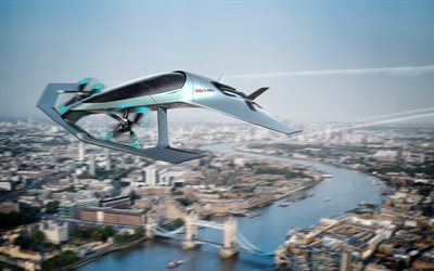 aston martin volante vision konzept, 2018, fliegendes auto, exterieur, london