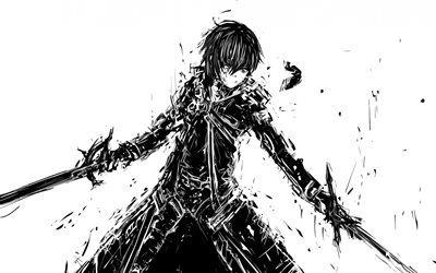 4k, Kirigaya Kazuto, opere d&#39;arte, i manga, la protagonista, Sword Art Online