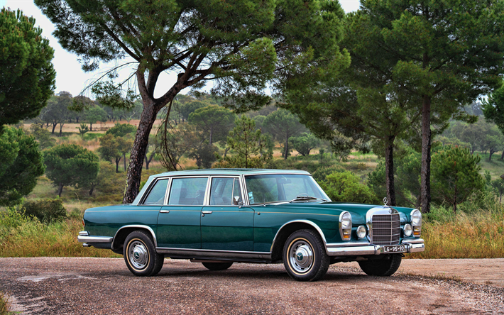 Mercedes-Benz 600, 4k, retro arabalar, 1966 arabalar, l&#252;ks arabalar, Alman otomobil, Mercedes-Benz