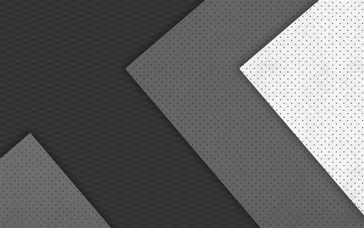 4k, material design, gray and white, geometry, circles, geometric shapes, lollipop, lines, creative, strips, gray backgrounds