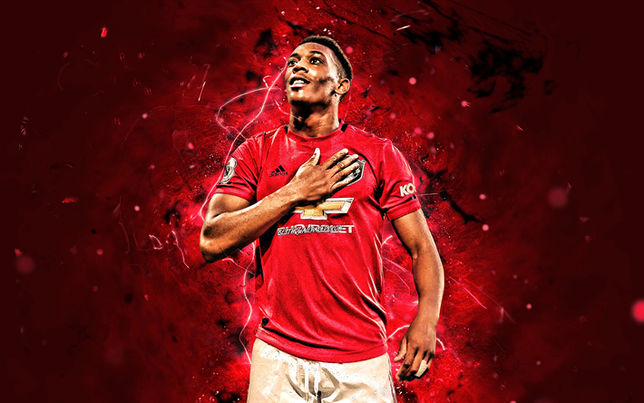 anthony martial, 2019, manchester united fc, franz&#246;sisch fu&#223;baller, fu&#223;ball-stars, die premier league, anthony jordan martial, soccer, football, man united, neon lichter