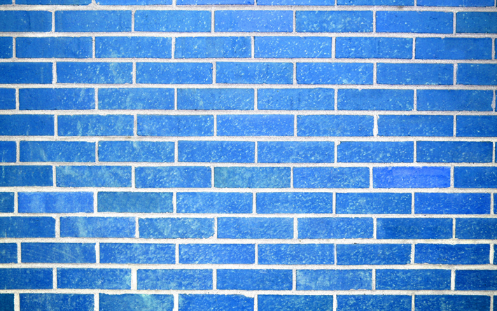 blue brickwall, macro, blue bricks, identical bricks, bricks textures, blue brick wall, bricks, wall, blue bricks background